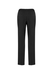 Biz Corporates 10123 Cool Stretch Womens Ultra Comfort Waist Pant in Black - back view