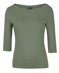 C of C LADIES 3/4 SLEEVE BOAT NECK TEE - 1BT3
