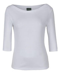 C of C LADIES 3/4 SLEEVE BOAT NECK TEE - 1BT3