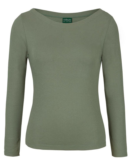 C of C LADIES L/S BOAT NECK TEE - 1BTL
