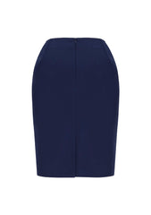 Biz Corporates 20717 Siena Womens Bandless Pencil Skirt in Marine - back view