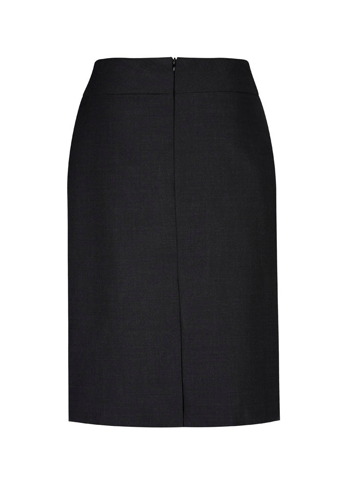 Biz Corporates 24011 Comfort Wool Stretch Womens Relaxed Fit Lined Skirt in Black - back view