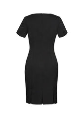 Biz Corporates 30112 Cool Stretch Womens Short Sleeve Shift Dress in Black - back view