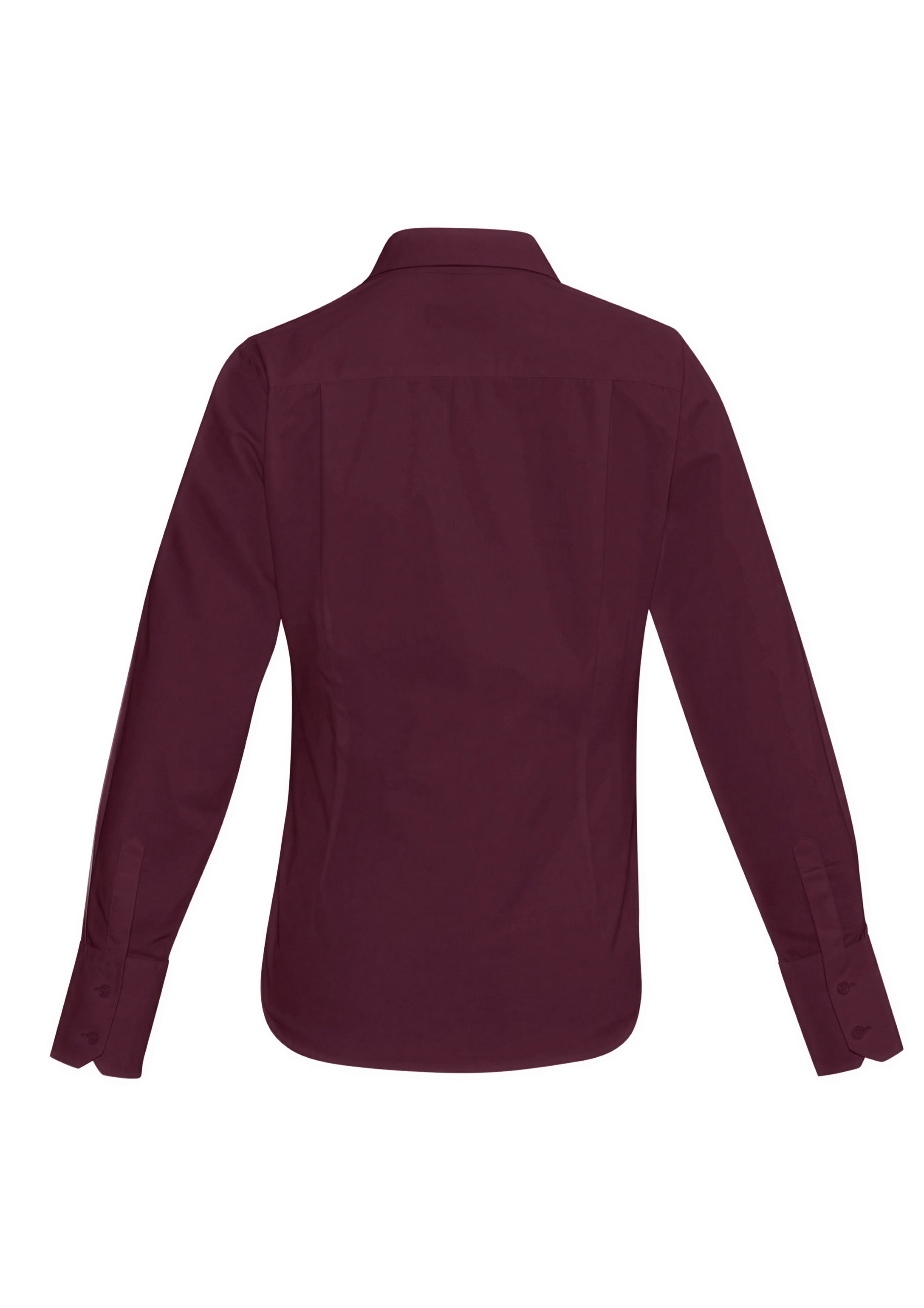 Biz Corporates 40310 Hudson Womens Long Sleeve Shirt in Wine - back view