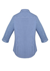 Biz Corporates 42511 Newport Womens 3/4 Sleeve Shirt in French Navy - back view