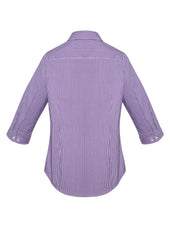 Biz Corporates 42511 Newport Womens 3/4 Sleeve Shirt in Purple Reign - back view