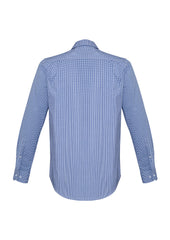 Biz Corporates 42520 Newport Mens Long Sleeve Shirt in French Navy - back view