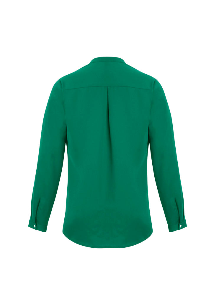 Biz Corporates 44210 Juliette Womens Long Sleeve Blouse in Lorikeet Green - back view