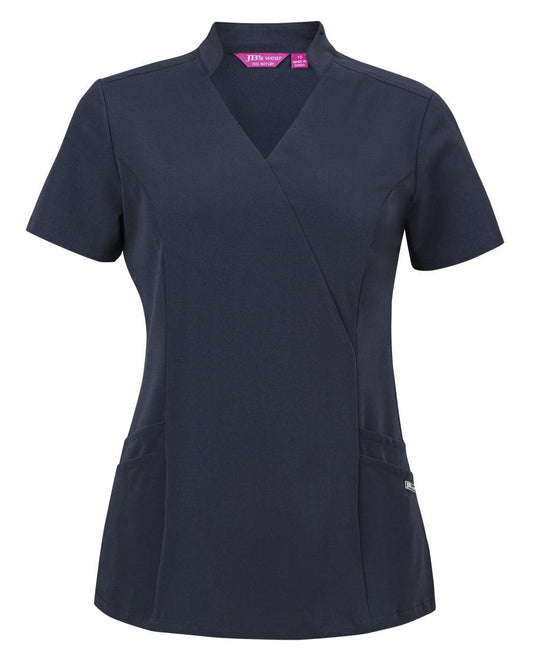 JB's LADIES NU MANDARIN COLLAR SCRUB TOP - 4SMT1