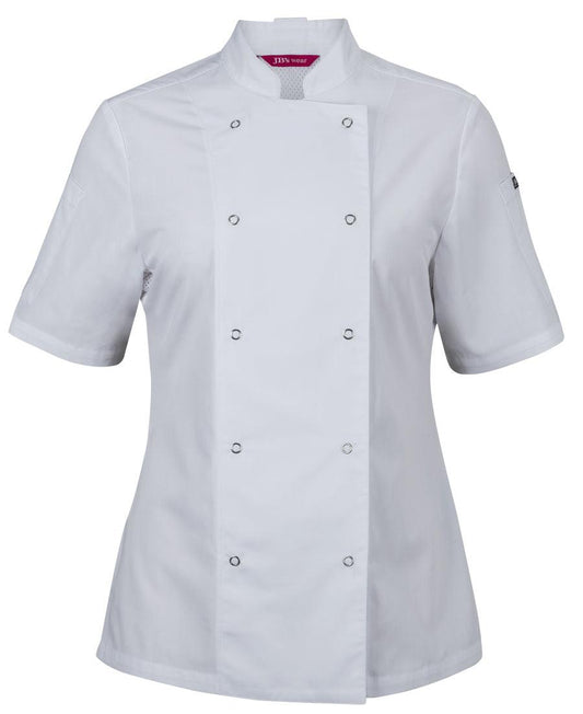 JB's LADIES S/S SNAP BUTTON CHEFS JACKET - 5CJS1