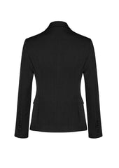 Biz Corporates 60119 Cool Stretch Womens 2 Button Mid Length Jacket in Black - back view