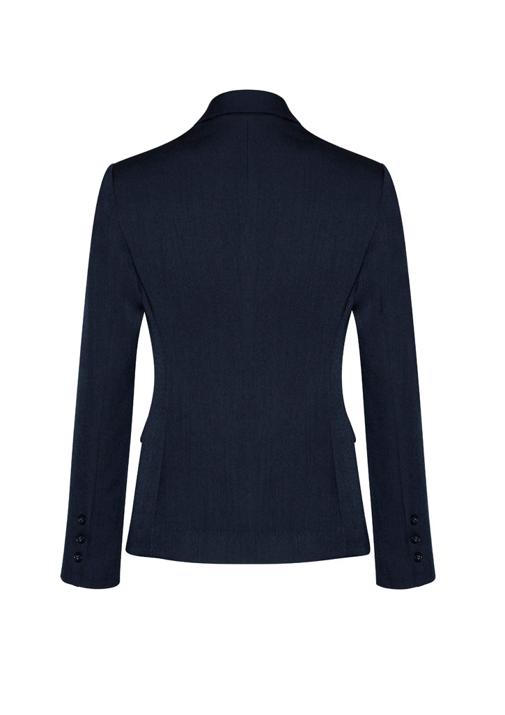Biz Corporates 60119 Cool Stretch Womens 2 Button Mid Length Jacket in Navy - back view