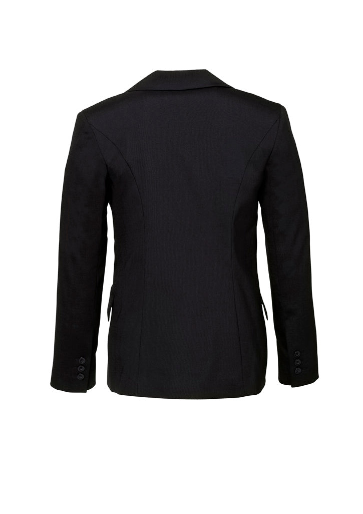 Biz Corporates 64012 Comfort Wool Stretch Womens Longline Jacket in Black - back view