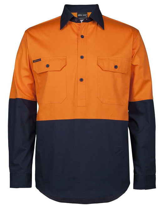 JB's HV CLOSE FRONT L/S 150G WORK SHIRT - 6HVCS