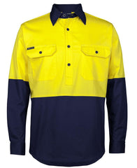 JB's HV CLOSE FRONT L/S 150G WORK SHIRT - 6HVCS