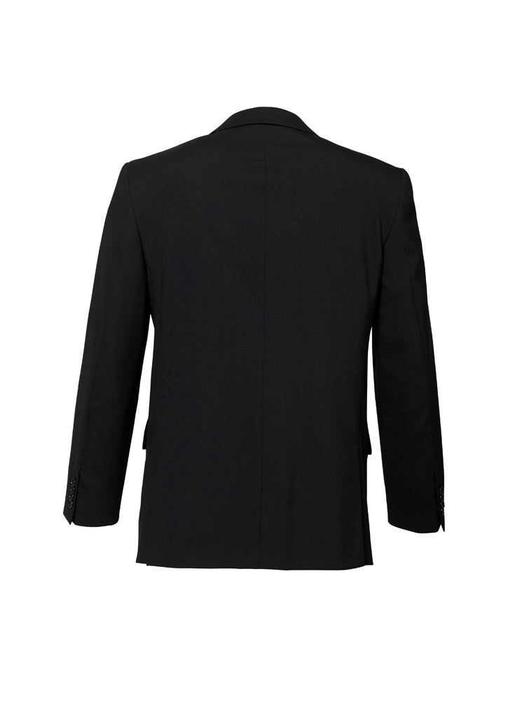 Biz Corporates 84011 Comfort Wool Stretch Mens 2 Button Classic Jacket in Black - back view