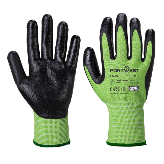 Green Cut Glove - Nitrile Foam - A645 - Portwest-0