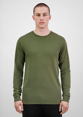 Basis Mens Long Sleeve Tee - X1002M in Army - model