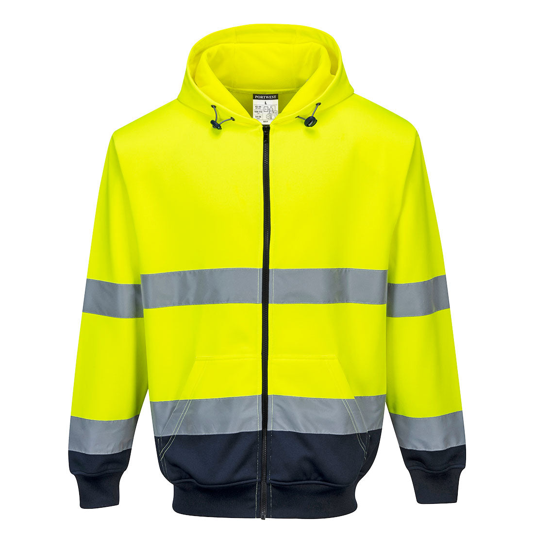 Hi-Vis Contrast Zipped Hoodie - B317 - Portwest-1