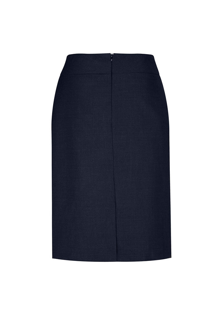 Biz Collection BS128LS Classic Womens Knee Length Skirt in Navy - back view