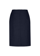 Biz Collection BS128LS Classic Womens Knee Length Skirt in Navy - back view