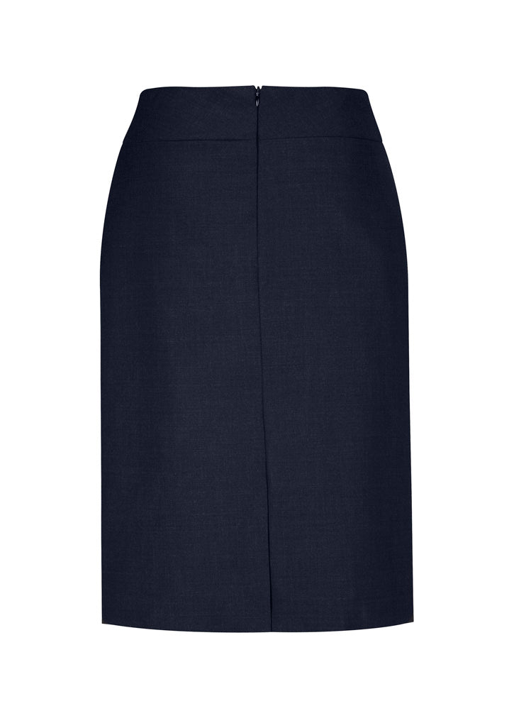 Biz Collection BS29323 Classic Womens Below Knee Skirt in Navy - back view