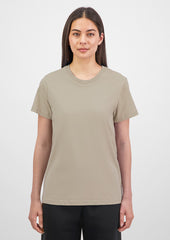 Basis Womens Short Sleeve Tee - X1001W in Biscuit - model