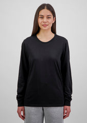 Basis Womens Long Sleeve Tee - X1002W in Black - model
