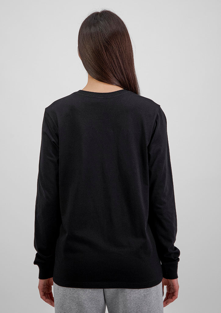 Basis Womens Long Sleeve Tee - X1002W in Black - model