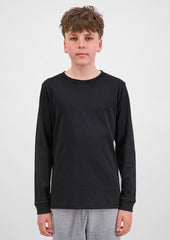 Basis Youth Long Sleeve Tee - X1002Y in Black - model