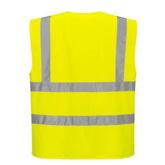 Portwest C375 Hi-Vis Zipped Band and Brace Vest in Yellow - back view