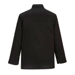 Portwest C834 Chef's Somerset Jacket L/S in Black - back view