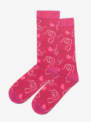 Inaura CCS250U Pink Unisex Happy Feet Comfort Socks in Pink