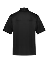 Biz Collection CH232MS Zest Mens Short Sleeve Chef Jacket in Black - back view