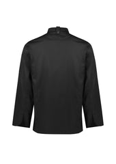 Biz Collection CH330ML Alfresco Mens Long Sleeve Chef Jacket in Black - back view