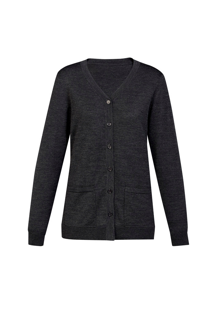 Biz Collection CK045LC Button Front Womens Knit Cardigan in Charcoal