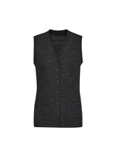 Biz Collection CK961LV Button Front Womens Knit Vest in Charcoal