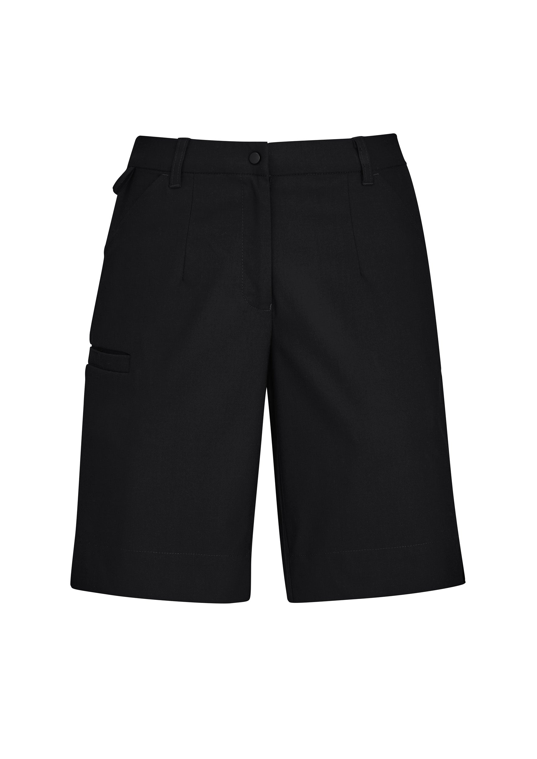Biz Collection CL957LS Comfort Waist Womens Cargo Short in Black