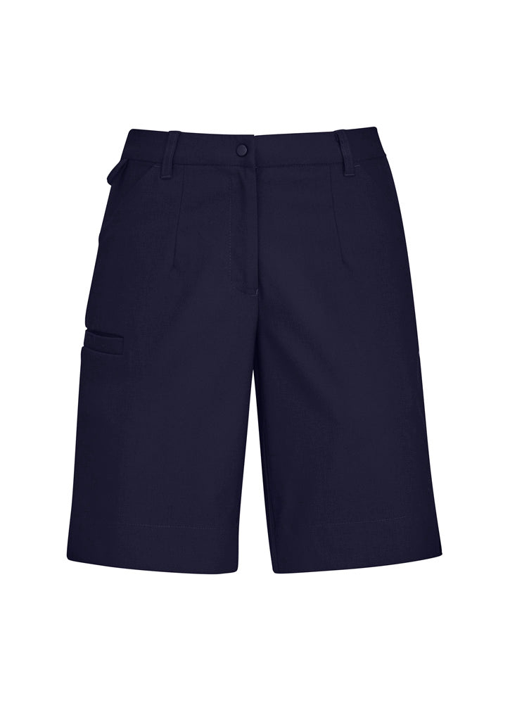 Biz Collection CL957LS Comfort Waist Womens Cargo Short in Navy
