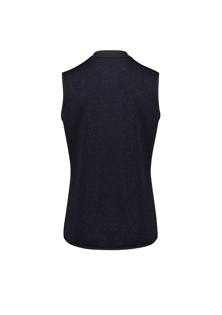 Biz Collection CO343LV Nova Womens Zip Front Vest in Navy Marle - back view