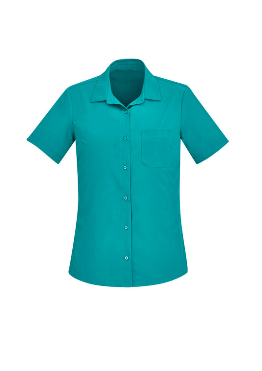 Womens Florence Plain Short Sleeve Shirt - CS947LS - biz-care-0