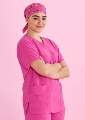 Unisex Pink Printed Scrub Cap - CSC246U - biz-care-0