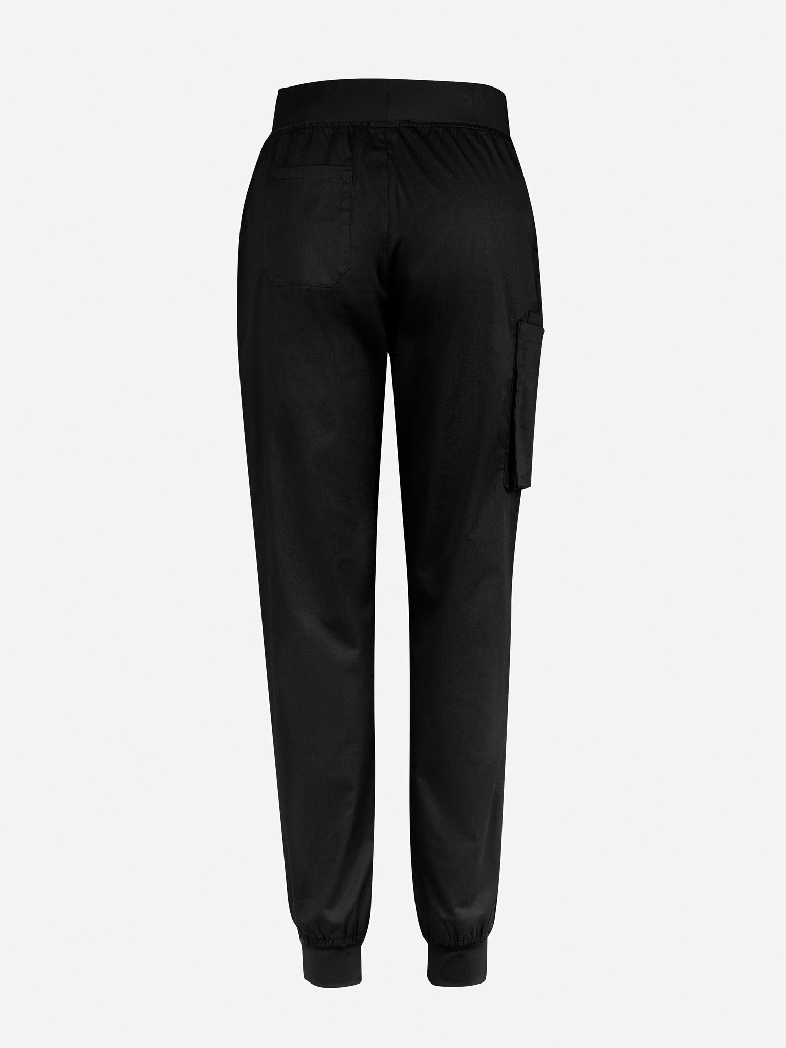 Inaura CSP042LL Riley Womens Slim Leg Jogger Scrub Pant in Black - back view