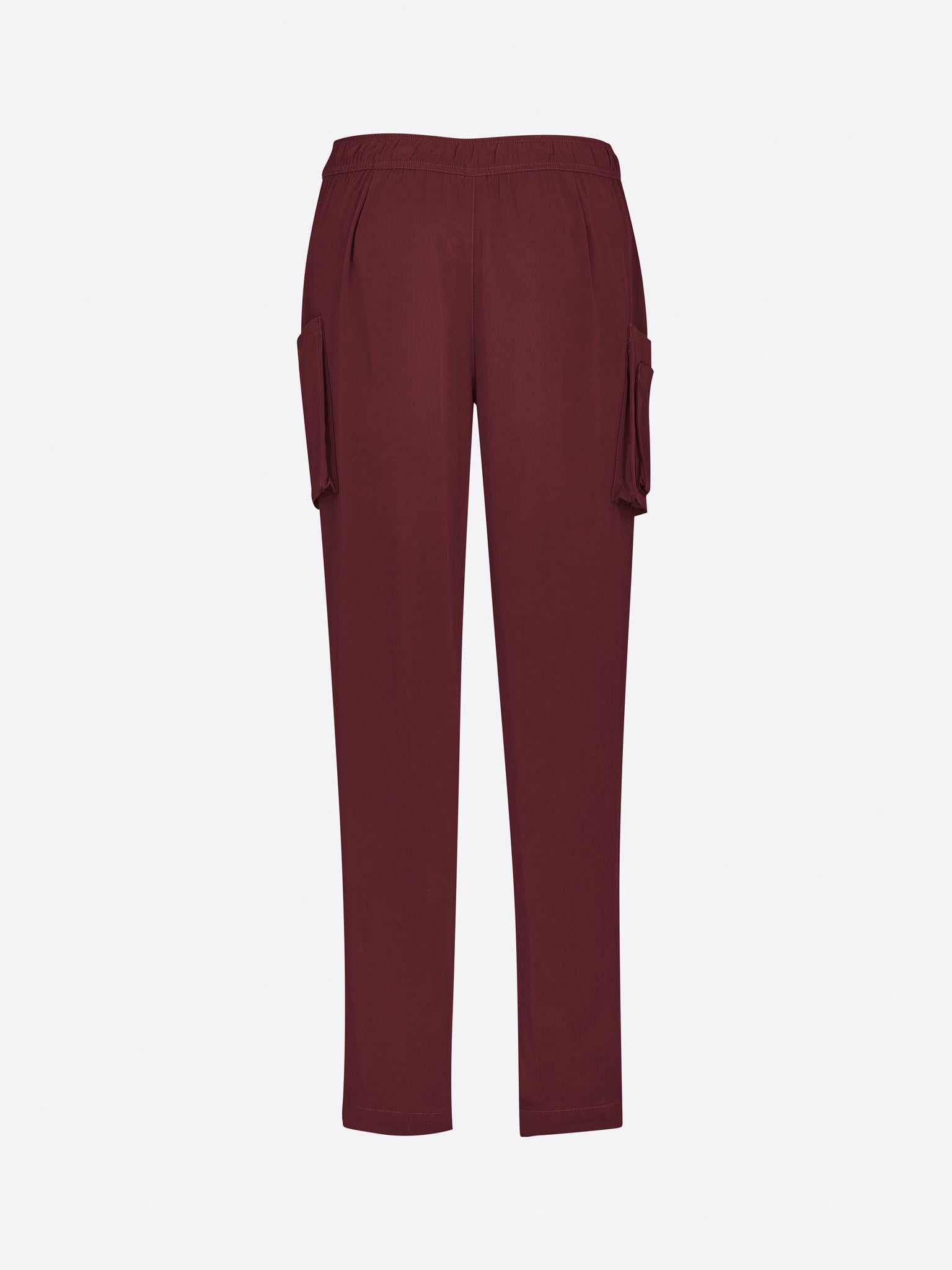 Inaura CSP943LL Avery Womens Slim Leg Scrub Pant in Burgundy - back view