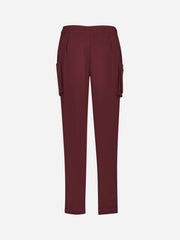 Inaura CSP943LL Avery Womens Slim Leg Scrub Pant in Burgundy - back view