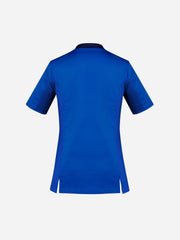 Inaura CST043LS Riley Womens Stretch Scrub Top in Electric Blue - back view