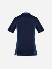 Inaura CST043LS Riley Womens Stretch Scrub Top in Midnight Navy - back view