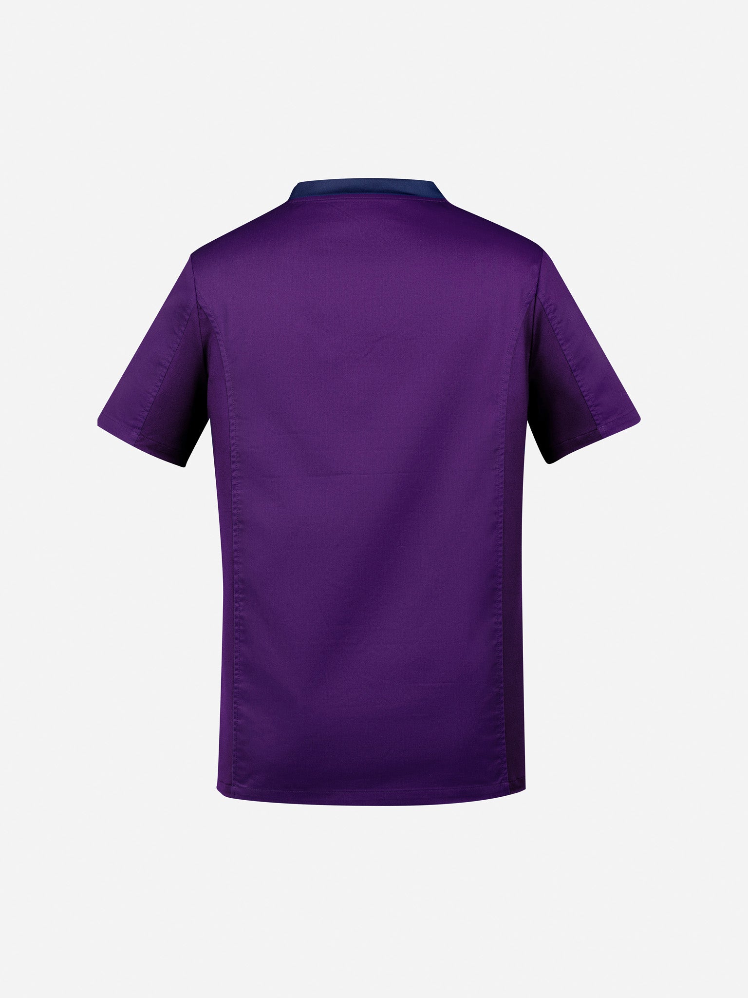 Inaura CST043MS Riley Mens Stretch Scrub Top in Purple - back view