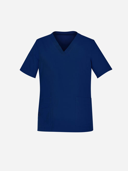 Inaura CST941LS Avery Womens V-Neck Scrub Top in Navy