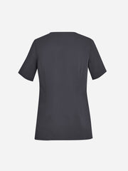 Inaura CST942LS Avery Womens Round Neck Scrub Top in Charcoal - back view